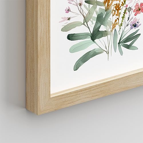 SIGNWIN Framed Set Watercolor Wildflower Wall Art, Set of 2 Floral Botanical Wall Décor Prints, Boho Wall Décor for Living Room, Bedroom - 12\"x16\" Natural - Thumbnail 5