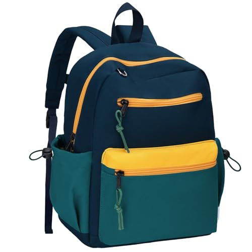 Chase Chic Mochila Escolar Niño Combinado Azul Oscuro y Azul 5-9 Años - Tamaño Mediano 13L (Apto A4) Resistente al Agua Ergonómica para Primaria