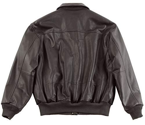 Landing Leathers Men Air Force A-2 Leather Flight Bomber Jacket With Us Flag Lining Dark Brown Large #TOP5