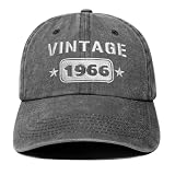 60th Birthday Gifts for Men Women, Happy 60th Birthday Decorations Man Woman, 60 Year Old Man Gift Ideas, Vintage 1966 Baseball Caps Adjustable, Washed Cotton Hats for Husband Dad Mom Grandpa Grandma