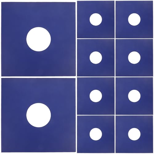 Pochettes vinyle 12 pouces bleu avec trou de 10 cm pour le rangement de disques