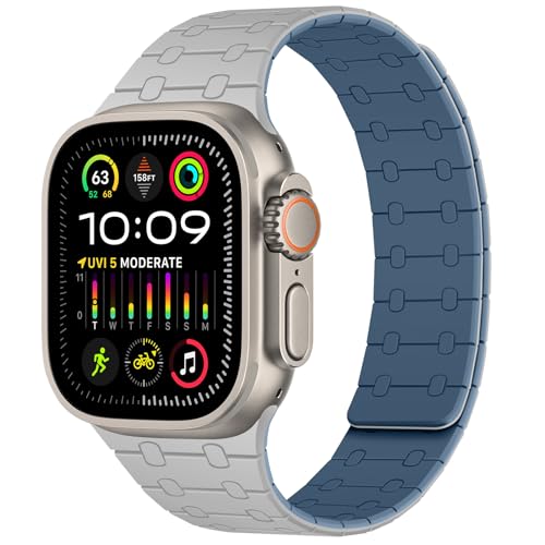 Ya en manzanajugosa.com: Amizee Correas Compatible con Correa Apple Watch 49mm 46mm 45mm 44mm 42mm, Pulsera Magnética Silicona para iWatch Ultra 3/2/1 Series 11 10 9 8 7 6 5 4 SE3/2/1 (Gris Azul)