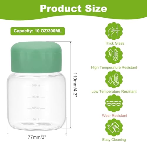 Image of Small Glass Juice Bottles with Lids - Mini Drinking Bottles with Scale Mark | Leakproof Glass Water Bottles for Juicing, Milk, Coffee, Tea, Smoothies, Hot & Cold Drinks - Multicolor