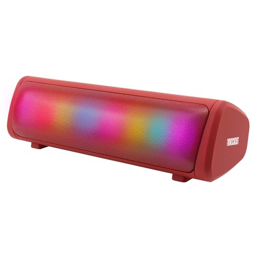ZEBRONICS Knock Out Portable Bluetooth V5.3 Speaker With 10W Output, RGB LED Lights, TWS Function, Up To 10h* Backup, USB, MSD, Passive Radiator (Red) For Rs. 699 @ 61 %