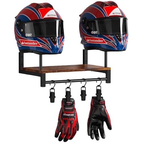 Suporte de parede para capacete retrô com clipes