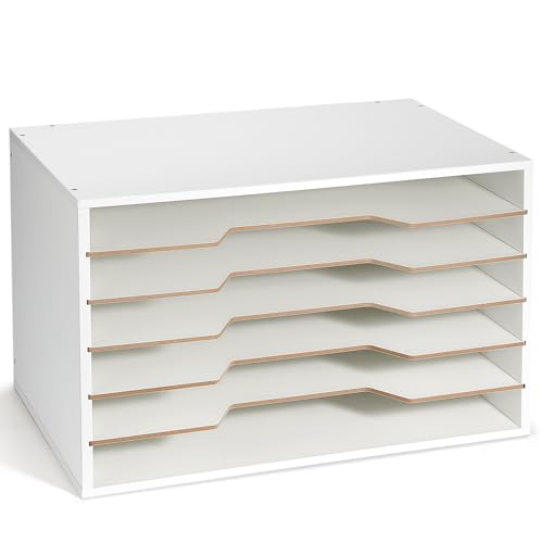 6-Tier Wooden Construction Paper Organizer
