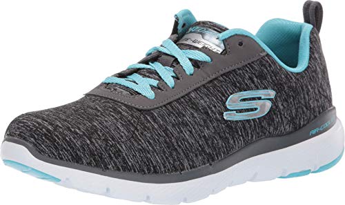 skechers black & bronze flex appeal 3.0 trainers