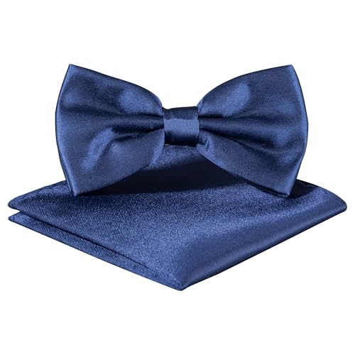 BomGuard Nœud papillon homme avec pochette – Bleu foncé