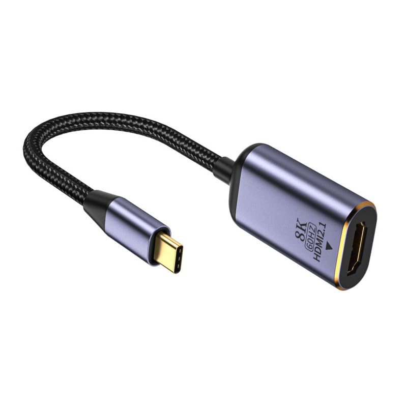 NFHK USB4 USB-C Type-C Source to Female HDMI 2.0 Cable Display 8K 60HZ UHD 4K HDMI Male Monitor, Black Cable - Image 2
