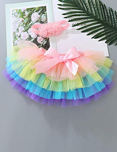 Image of Baby Girls Tutu Bloomers Diaper Cover Cotton Tulle Bloomers and Headband Set
