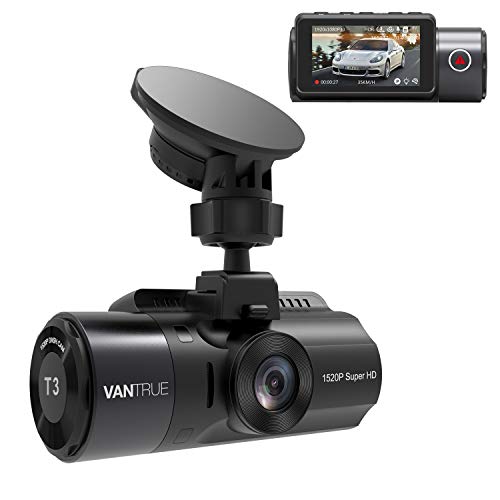 VANTRUE T3 2592x 1520P OBD Dashcam, supercondensator Dash Cam met 24 uur magnetron-parkeerbewaking, 160° 2,45 inch IPS, TYP C autocamera met HDR nachtzicht, G-sensor, continue opname, max. 256 GB