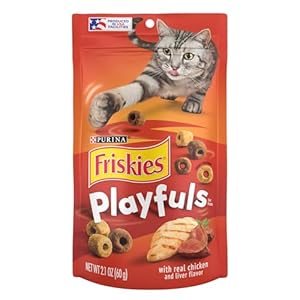 Purina Friskies Playfuls With Chicken and Liver Flavor Cat Treats – (Pack of 10) 2.1 oz. Pouches