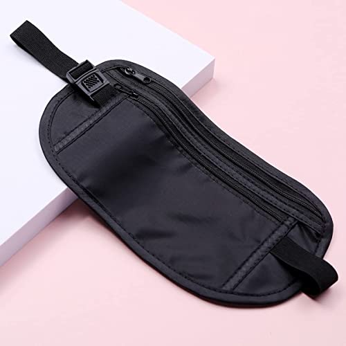 Pochete Doleira Porta Dinheiro Para Viagem Preto Cinto Elástico Documento Passaporte Dólar