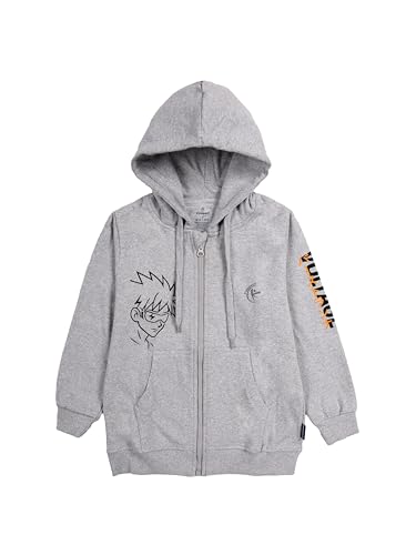 Image of KiddoPanti Boys Solid Cotton Full Sleeve Zip-Up Front Open Hooded Sweatshirt