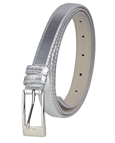 NYFASHION101 Women's Classy Skinny Bonded Leather Casual Belt with Shiny Buckle (L (37