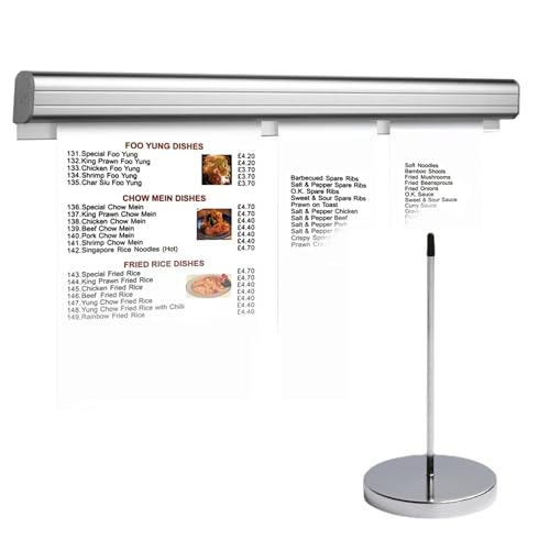 VZU 30cm Bonhalter, Zettelspießer, Klemmschiene, Zettelhalter Klemmleiste, Metallständer, Bonschiene, Bonleiste, Gastronomie Zubehör, für Hold Orders, Küche Ticket, Cafés, Bar, Büro, Bestellung