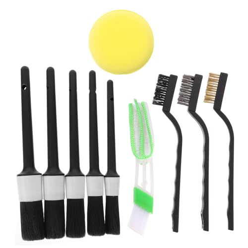 ULTECHNOVO 1set Car Detailing Brush Kit Sponge Wax Applicator Durable Brushes for Interior Exterior Cleaning for Car Rv Truck and Boat Care