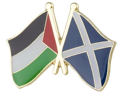 Broche émail drapeau Palestine Écosse alliance amitié 1 inch