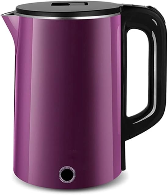 Double-layer Heat Insulation Anti-scalding Electric Kettle, 2L, 1500W, Fast Boiling, Stainless Steel, 24 Hours Independent Heat Preservation, Scale Filter (Color : Purple)