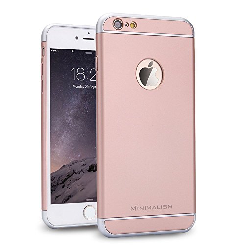 iPhone 6 Case, MINIMALISM 3 in 1 Ultra Thin and Slim Design Coated Premium Non Slip Surface with Excellent Grip Case Fit for iPhone 6 (4.7'')(2014) and iPhone 6S (4.7'')(2015) - Rose Gold