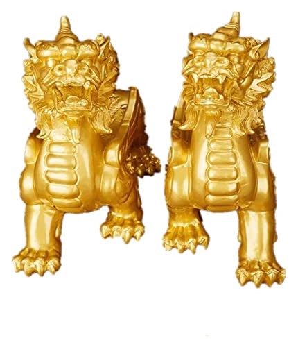 Statue Feng Shui en résine dorée RLKHXBS, sculpture d'art pour intérieur