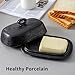 Hasense Porcelain Butter Dish, Large Butter Dish with Lid, Butter Holder with White Speckles , Butter Tray for West East Coast Butter, Modern Kitchen Decor, Wedding, Housewarming Gift, Black