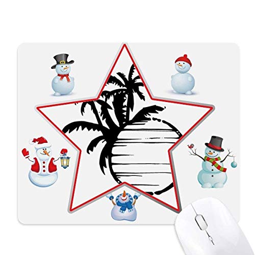 Tapis de souris de Noël design Cocotier et Étoiles format rectangulaire
