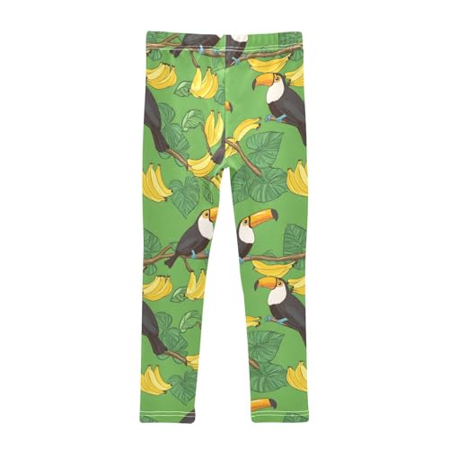 Toucan Yellow Banana Girls Leggings Soft Stretch Workout Yoga Dance Pants for Kids Casual Tights2