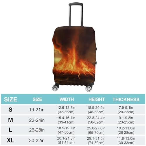 Carry on Luggage Cover Volcano Suitcase Covers for Luggages Tsa Approved Travel Luggage Sleeve Protector Elastic Suitcase Protector Anti-Scratch Washable Fits 19-30 Inch Case -S2