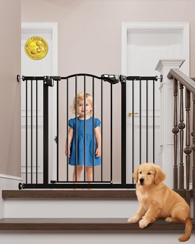InnoTruth Baby Gate 29–39.6″ Wide, 30″ Tall Dog Gate for Stairs and Doorways, Pressure Mounted Metal Pet Gate with Dual Lock, Easy Walk-Through and Expandable Design, Black InnoTruth Baby Gate 29–39.6″ Wide, 30″ Tall Dog Gate for Stairs and Doorways, Pressure Mounted Metal Pet Gate with Dual Lock, Easy Walk-Through and Expandable Design, Black