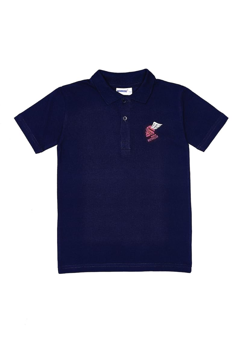Juego de 2 polos clásicos para niños y adolescentes con mangas cortas y cuello de polo acanalado, cuello de separación con botones con dos botones.