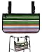 Green Mexican Stripes Wheelchair Side Bag Walker Bag, Abstract Art Tribes Ethnic Wheelchair Accessories Armrest Pouch, Organizer Storage Bag for Walkers, Rollators, Scooters, 7.3'x13'