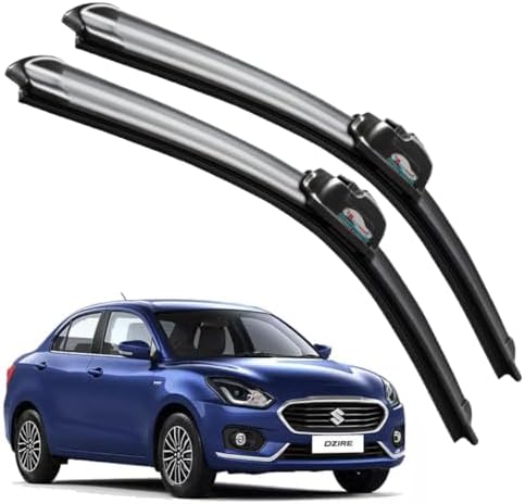 CARNYX Frameless Windshield Wiper Blades, Front Car Wipers Set of 2, Noise-Free, Durable Performance Compatible with (Swift Dzire (2017-Till Date) (D-21,P-19))
