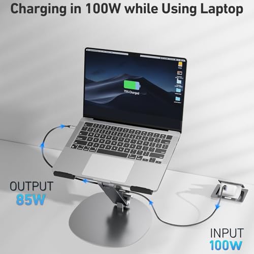 Support rotatif en aluminium portable pour un bureau ordonné et connecté - 3