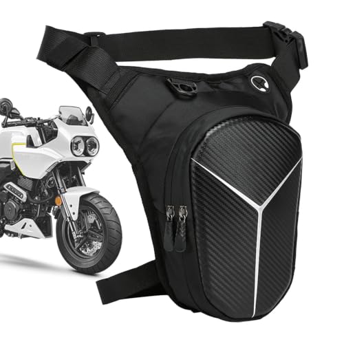 Generisch Bolsa de nailon ajustable de tamaño estándar para moto, diseño de cremallera de tamaño estándar | Drop Leg Fanny Pack, Spacious Motorcycle Leg Bag for Cycling Hiking Camping Fishing Travel