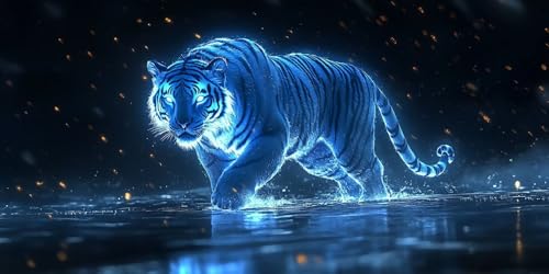 Broderie diamant tigre aurora 90x180cm, kit complet de peinture diamants ronds
