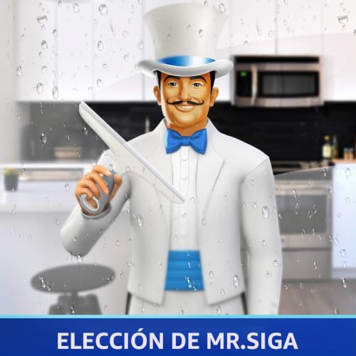 Miniatura 2 de Mr.Siga Escobilla De Silicona Multiusos Para Ventanas, Cristales, Puertas De Ducha, Parabrisas De Coche, Resistente Limpiacristales, Incluye Gancho De Succión, 10 Pulgadas, Blanco Y Gris, Paquete De 2