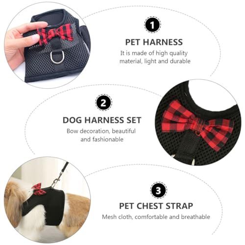 GANAZONO Atmungsaktives Hundegeschirr Satz aus Nylon für Kleine Haustiere mit Bequemem Brustgurt und Verstellbarem Modischem Design für Outdoor Ausflüge – Bild 5