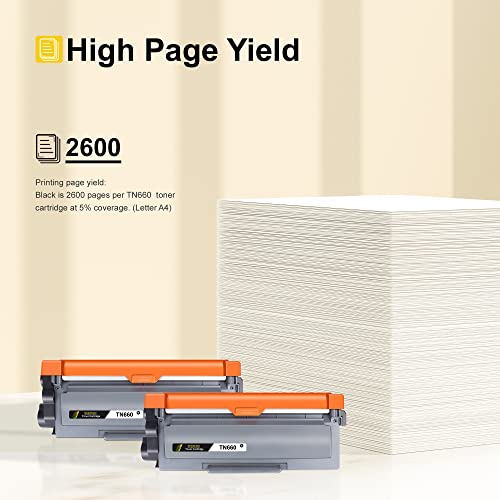 Tn660 Tn630 Higher-Yield Sheengo Compatible Toner Cartridge Replacement For Brother Tn660 Tn-660 For Hl-L2340Dw Hl-L2300D Hl-L2380Dw Mfc-L2700Dw L2740Dw Dcp-L2540Dw Printer(Tn6602Pk) Up To 2,600 Pages #TOP3
