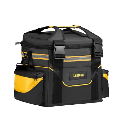 BUNKER INDUST Heavy Duty Recovery Gear Bag with Shoulder Strap, Large Recovery Equipment Bag with Reflective Strips for Offroad Accessories, Universal Multi-Pockets Storage Bag Tool Organizer