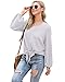 VIISHOW Women's Fashion Chiffon Tie Knot Printed Balloon Sleeve Shirts Casual Loose Blouses Fall Tops, Gray, Small