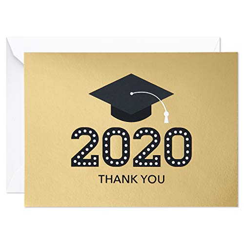 Hallmark 2020 Graduation Thank You Cards, Gold Graduation Cap