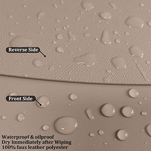 Faux Leather Placemats And Coasters Set Of 2, Round Leather For Dinner Table Mats Heat Resistant Non-Slip Washable Insulation Coffee Mats Kitchen Place Mats Nordic Style,Apricot #TOP4