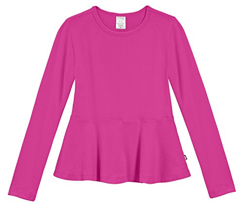 City Threads Little Girls' Cotton Long Sleeve Peplum Top Blouse Shirt for School, Parties or Play Perfect for Sensitive Skin and Sensory Friendly SPD, Hot Pink, 2T City Threads Little Girls' Cotton Long Sleeve Peplum Top Blouse Shirt for School, Parties or Play Perfect for Sensitive Skin and Sensory Friendly SPD, Hot Pink, 2T