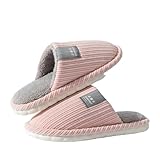 CHENZKBD Zapatillas De Estar por Casa Mujer Zapatillas para Mujeres Tibias Espesas Tibias Cálidas Y Al Aire Libre para El Desgaste Resistente Al Desgaste Pareja De Algodón-rosa-36-37