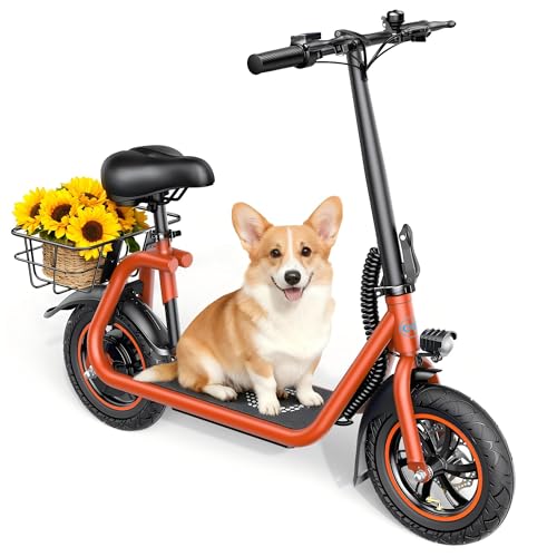 C1 Electric Scooter with Seat and Basket