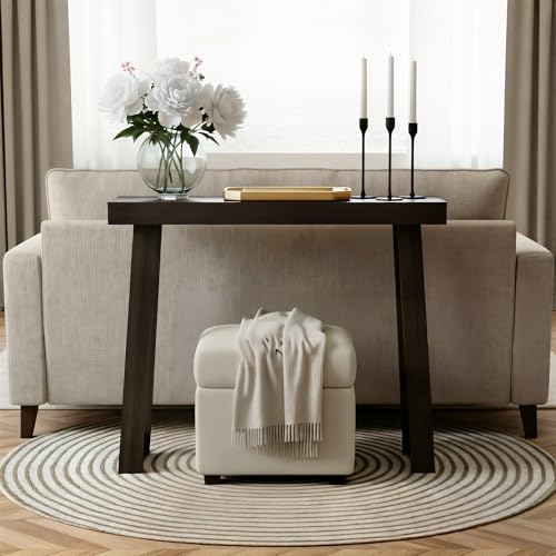 Image of Plank+Beam Solid Wood Console Table, 36 inch, Sofa Table, Narrow Entryway Table for Hallway, Behind the Couch, Living Room, Foyer, Easy Assembly, Walnut