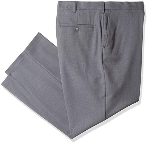 Haggar Men's Big and Tall B&T Stria Tic Stretch Classic Fit Suit Separate Pant, Dark Grey Heather, 46Wx30L