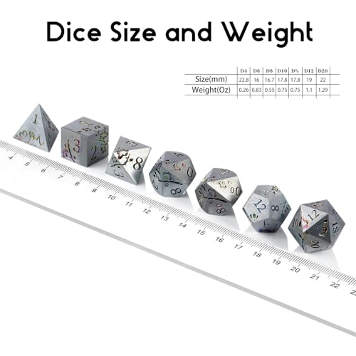 DNDND Rainbow Flower Metal Dice Set, 7 PCS Metallic Flowers DND Dice with Gorgeous Gift Case for D&D Dungeons and Dragon Tabletop Game (Rainbow Flowers) - Thumbnail 6