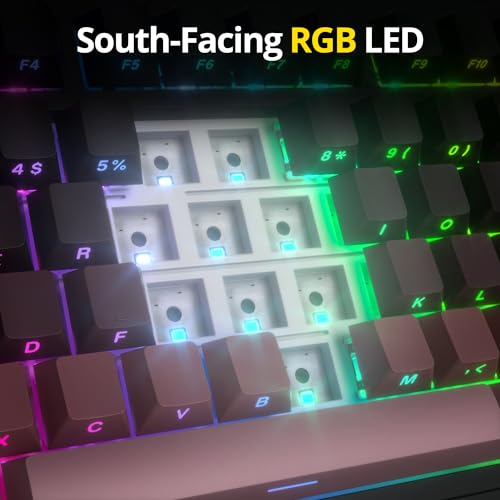 Image of surmen M75 75% Wireless Creamy Keyboard with Gasket, Pre-lubed Triple Mode Bluetooth Mechanical Gaming Keyboard BT5.0 /2.4Ghz /USB with Sound Absorbing Pads Hot-Swap(Sunset)